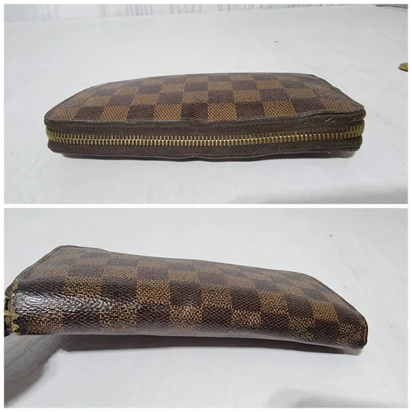 Authentic Louis Vuitton Damier Ebene Canvas Zippy Wallet Brown - Picture 11 of 16
